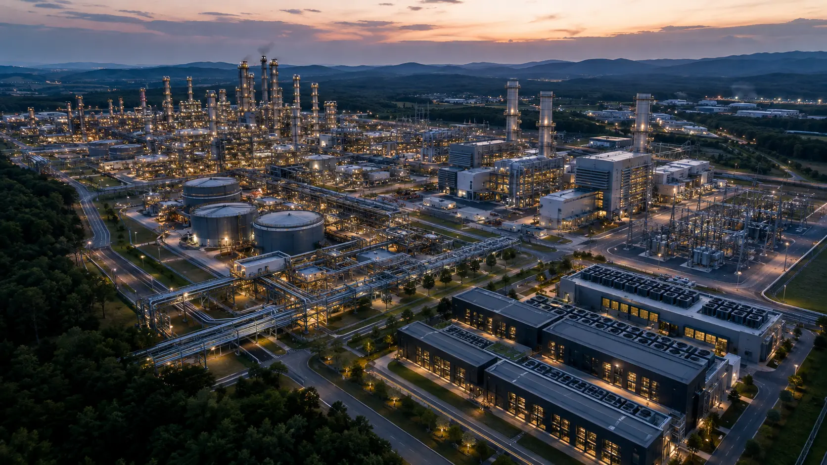 Integrated industrial energy and digital infrastructure campus